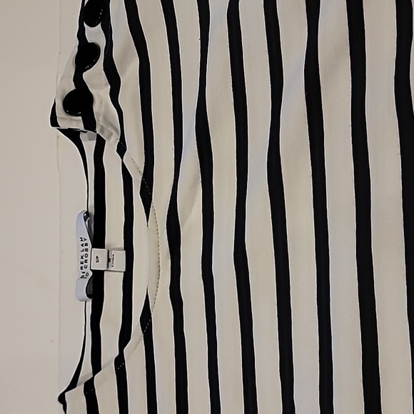 Derek Lam Floppy Ruffle Nautical Stripe Short Sleeve Top Navy White S/P - Picture 5 of 12